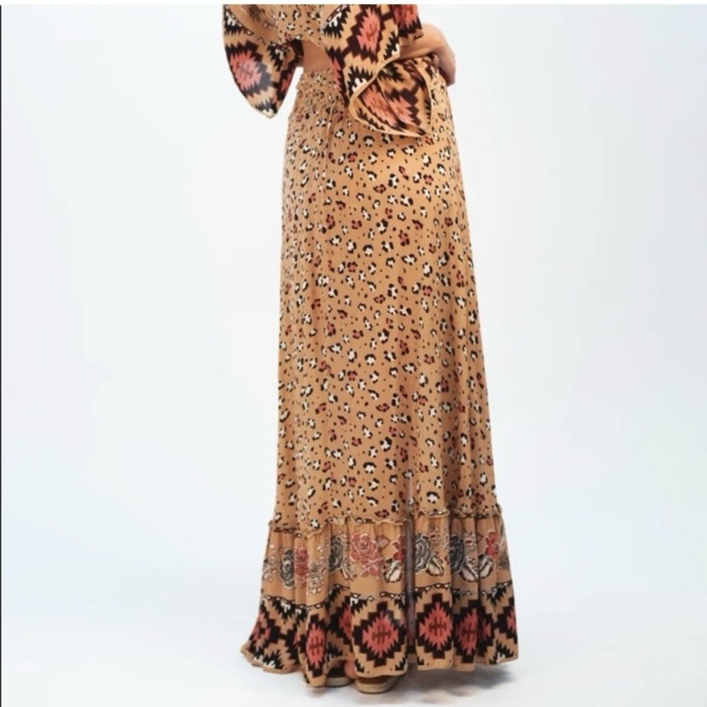 Z & L Nala Leopard Print Maxi Skirt Size Medium